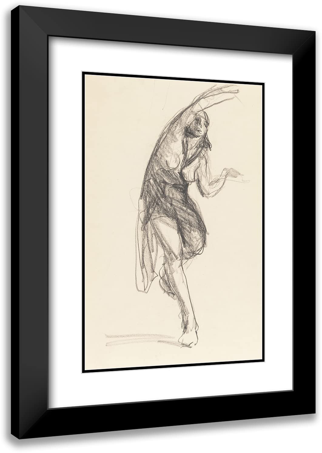 ArtDirect Robert Henri 13x18 Black Modern Frame and Double Matted Museum Art Print Titled - Isadora Duncan (1904)