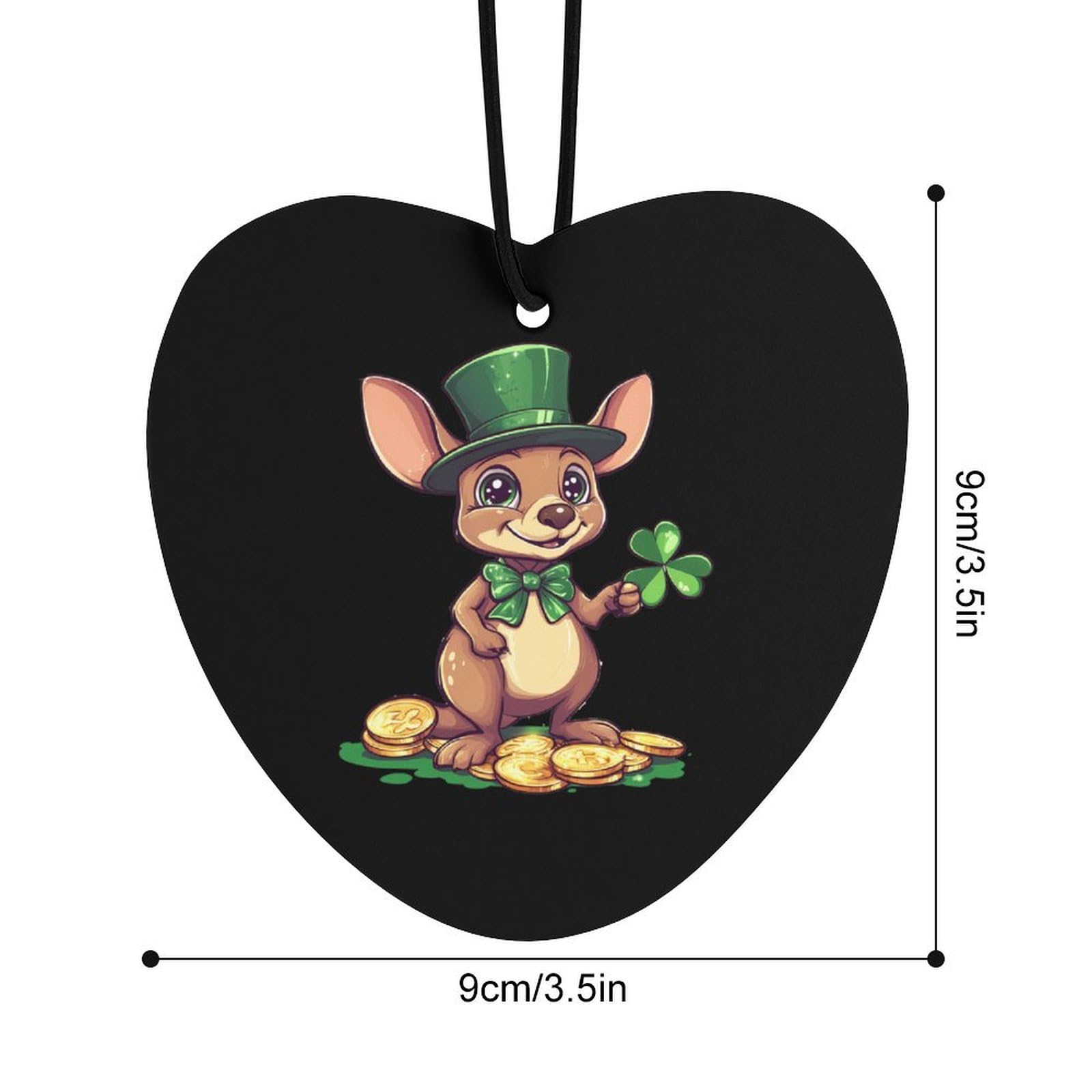 Kangarooes St Patrick's Day Car Air Freshener Hanging Aromatherapy Tablets for Car Accessories Love form