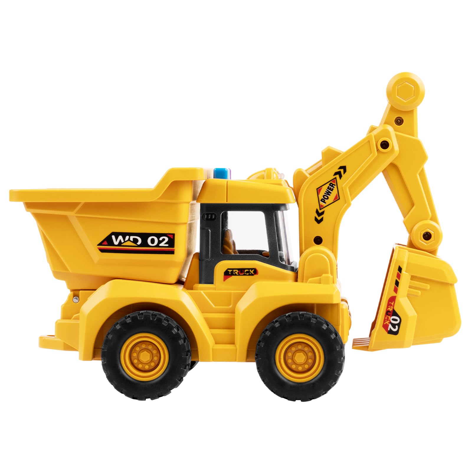 11" Dump Truck Toy, 1: 18 Scale, Inertia-Powered Dump Truck, with Realistic Lights, Rumbling Action, Anti-Slip Tires, Sturdy Plastic – Indoor &amp; Outdoor Sandbox Vehicle for Kids Ages 3+ - Easter Gifts