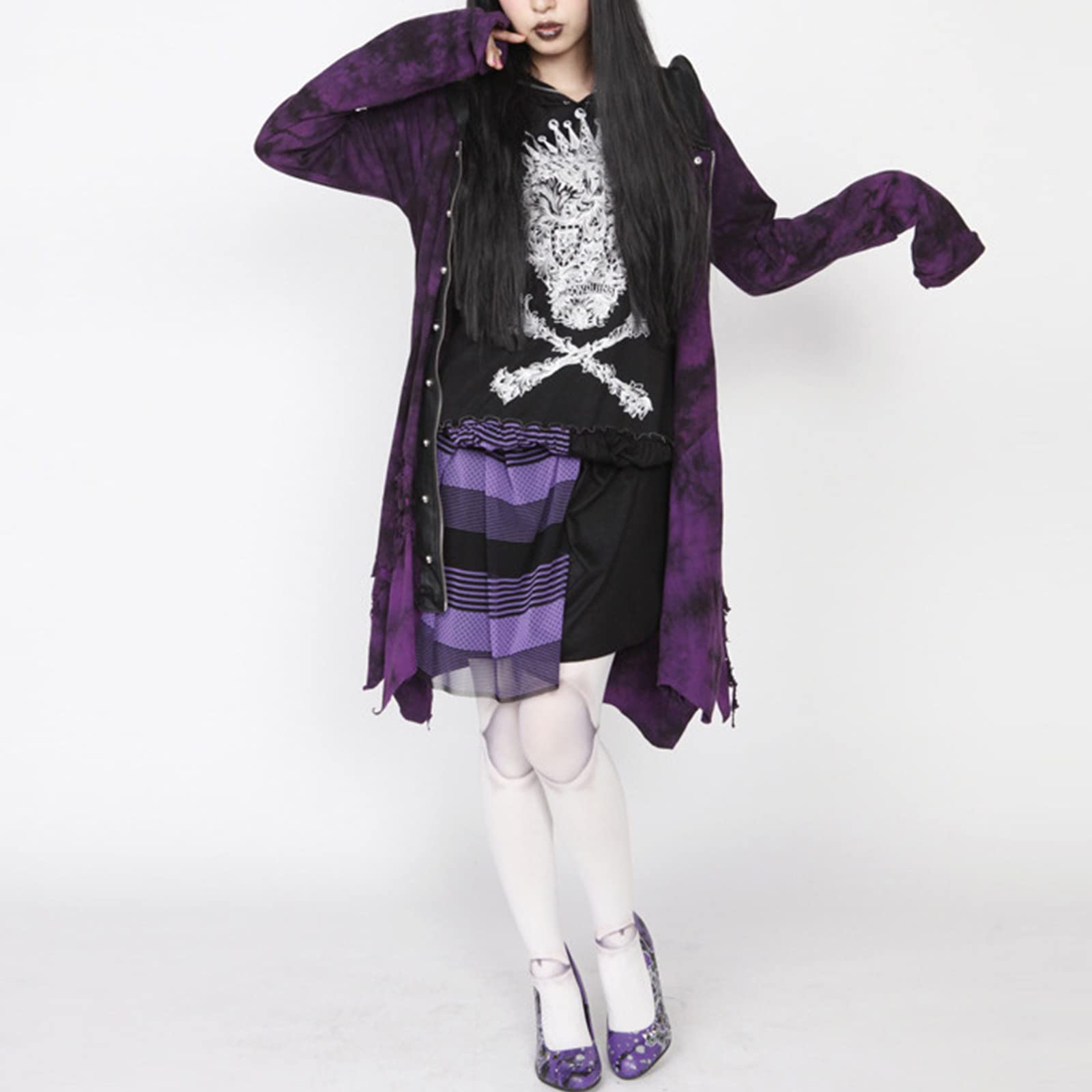 QIXIAMO Women Novelty Pantyhose Gothic Anime Jointed for Doll 3D Print Tig, 150-170cm