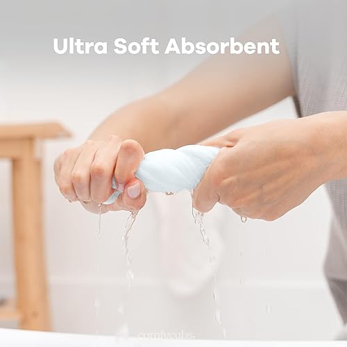 Miniatura 5 de Comfy Cubs - Toallitas de muselina para bebé, paquete de 10 paños suaves de algodón de 6 capas, para piel sensible, 10 x 10 pulgadas, tamaño grande,