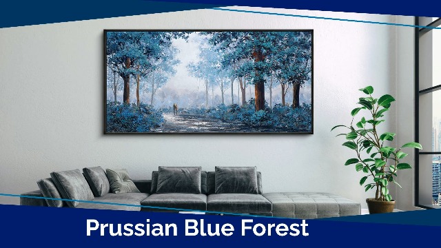 Amazon.com: KLAKLA Black Frame Border Bedroom Art - Prussian Blue