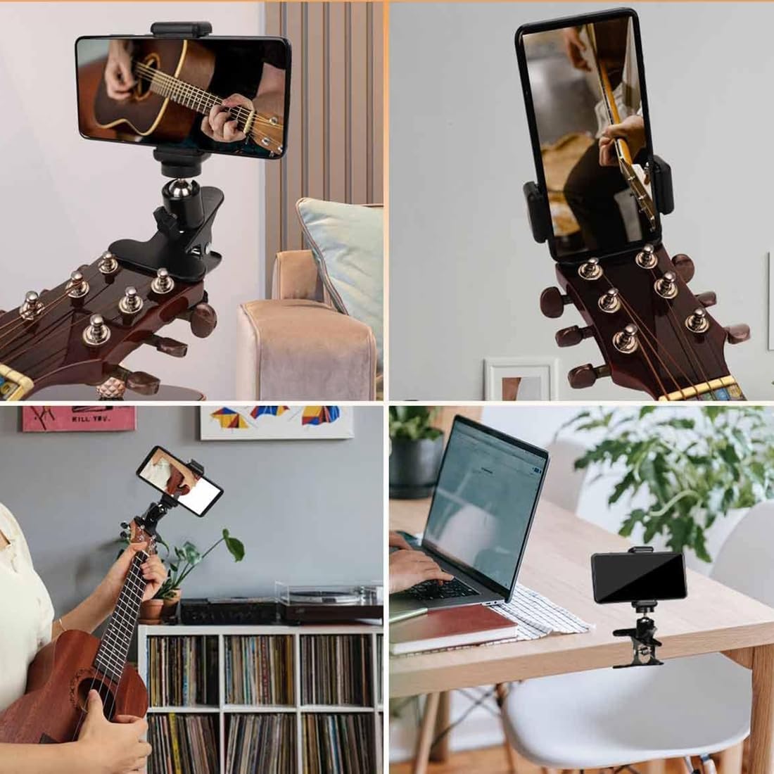 Głowica gitarowa uchwyt na telefon komórkowy głowa instrumentu gitara uchwyt na telefon komórkowy gitara elektryczna zacisk ukulele uchwyt na telefon komórkowy