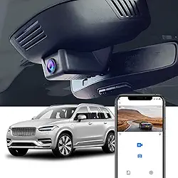 Fitcamx Câmera veicular 4K adequada para Volvo XC90 2023-2026 plug-in híbrido B5 B6 T8 (modelo B), visual de fábrica OEM, vídeo UHD 2160P, WiFi e aplicativo integrados, gravação em loop, sensor G