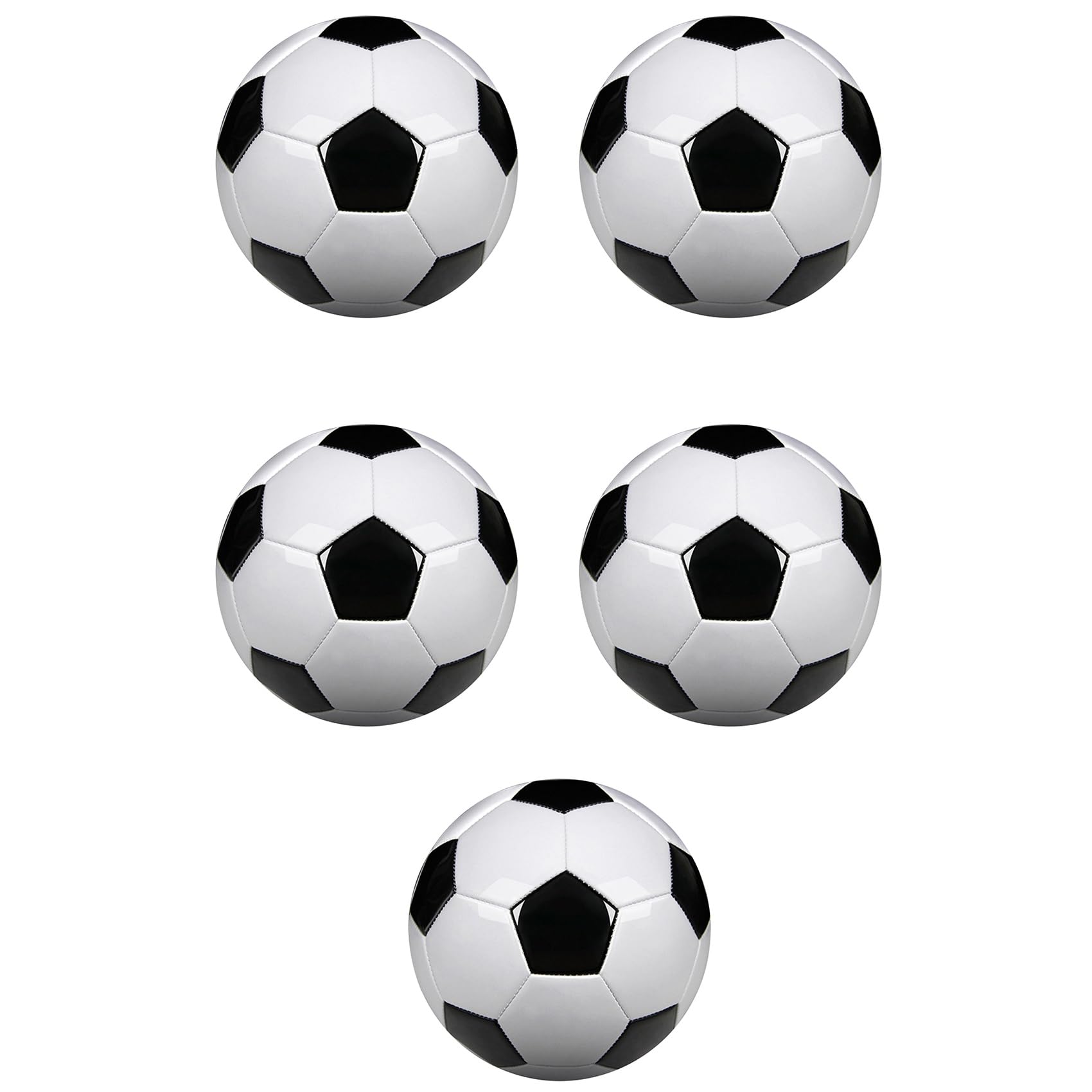 5X GrößE 5 TrainingsbäLle PU Leder Schwarz FußBall FußBäLle Goal Team Atch TrainingsbäLle