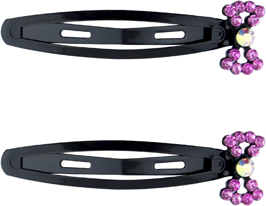 HAND Stylish Crystal Bow Tie Hair Clips Barrettes - Pack of 3 Pairs