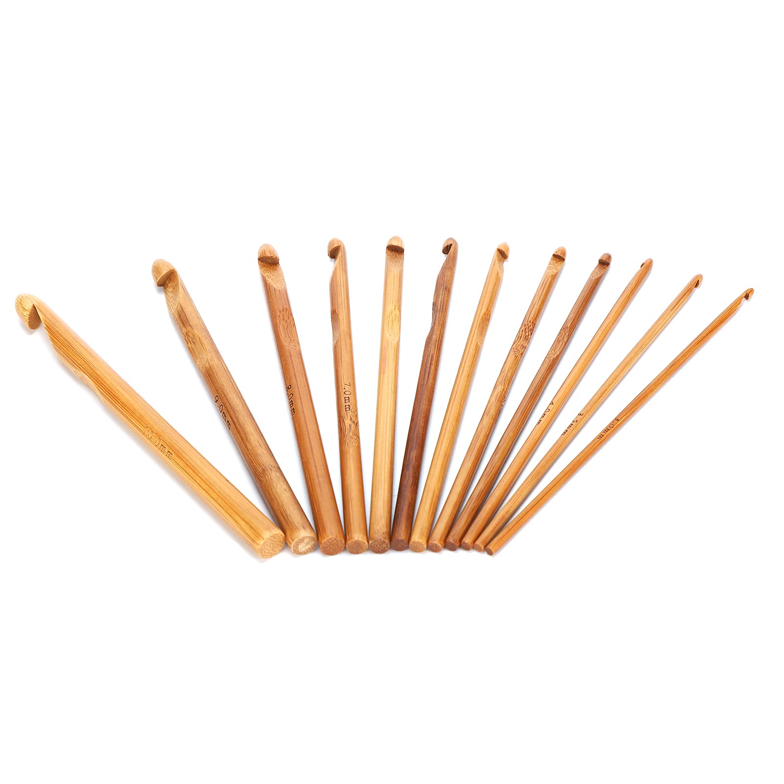 Buy Pssopp 12Pcs Crochet Hook, Natural Carbonized Bamboo Sewing Tool