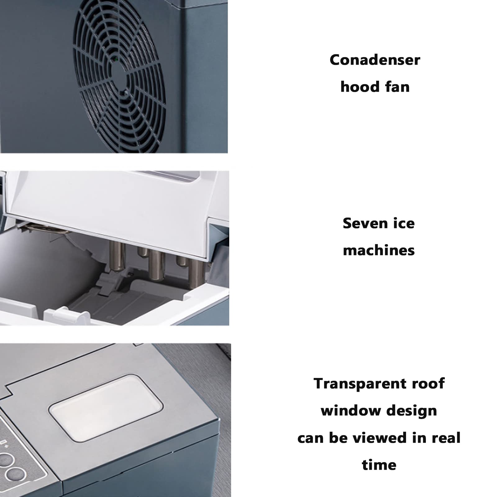 Maquina de Hielo Domestica Maquina Hielo Cubitos Grandes 10KG en 24 H Ice Maker Profi