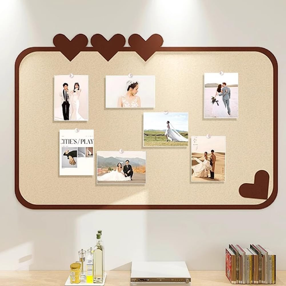 Tablero de Corcho y Fieltro para anuncios, Paneles Plegables para Fotos de 0,9 cm de Grosor con chinchetas, Tablero de 60x40 cm para Paredes de escuelas, cocinas y oficinas.