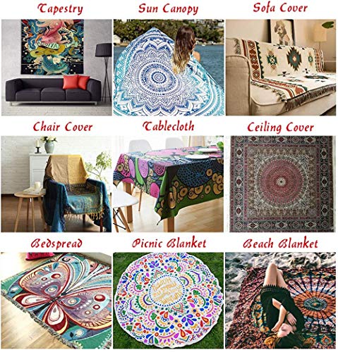 Tapestry retro kunst schilderij zon maan muur opknoping in opknoping doek landschap muur deken landschap-150x150cm_ - Afbeelding 6