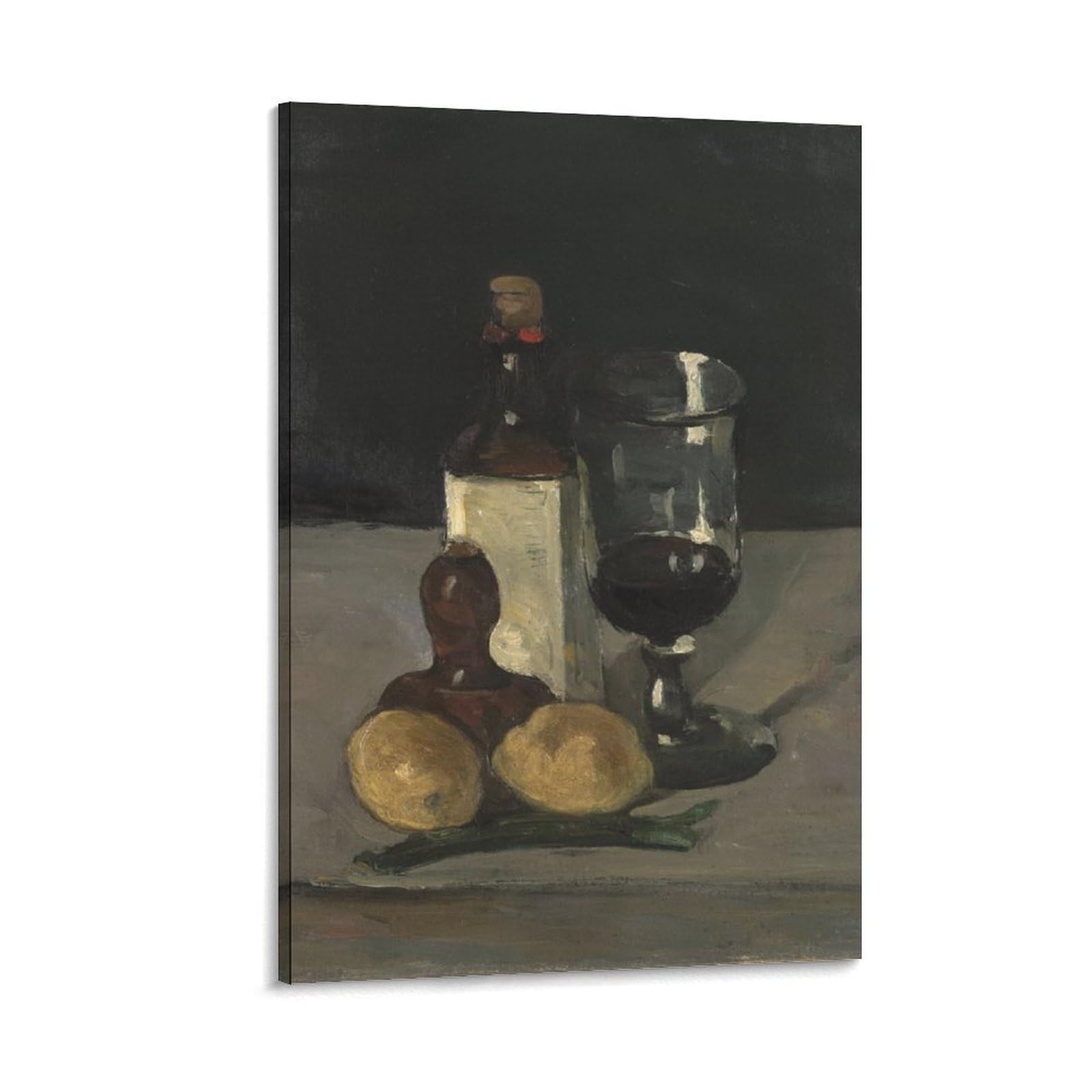 SXDMOUBK Still Life with Bottle, Glass, And Lemons, 1867-9 by Paul Cézanne Wall Art Prints Poster Cool Artworks Painting Canvas Hanging Picture Home Decor 20x30inch(50x75cm)