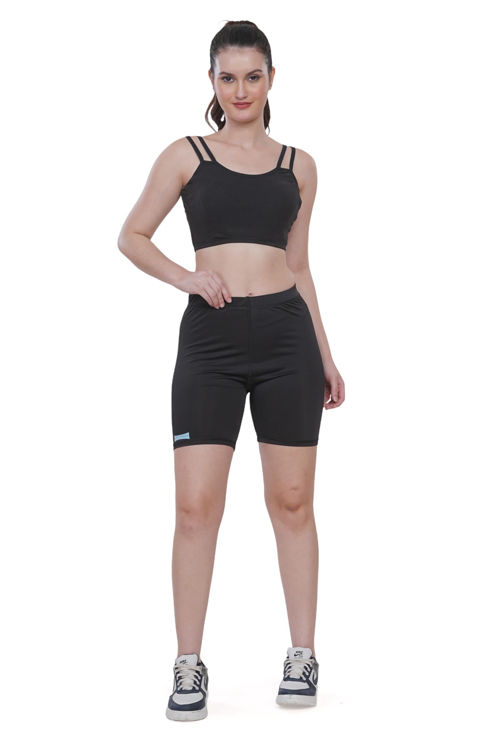 Women's Compression Gym Shorts – High-Performance Stretch Fit Black-picture-41