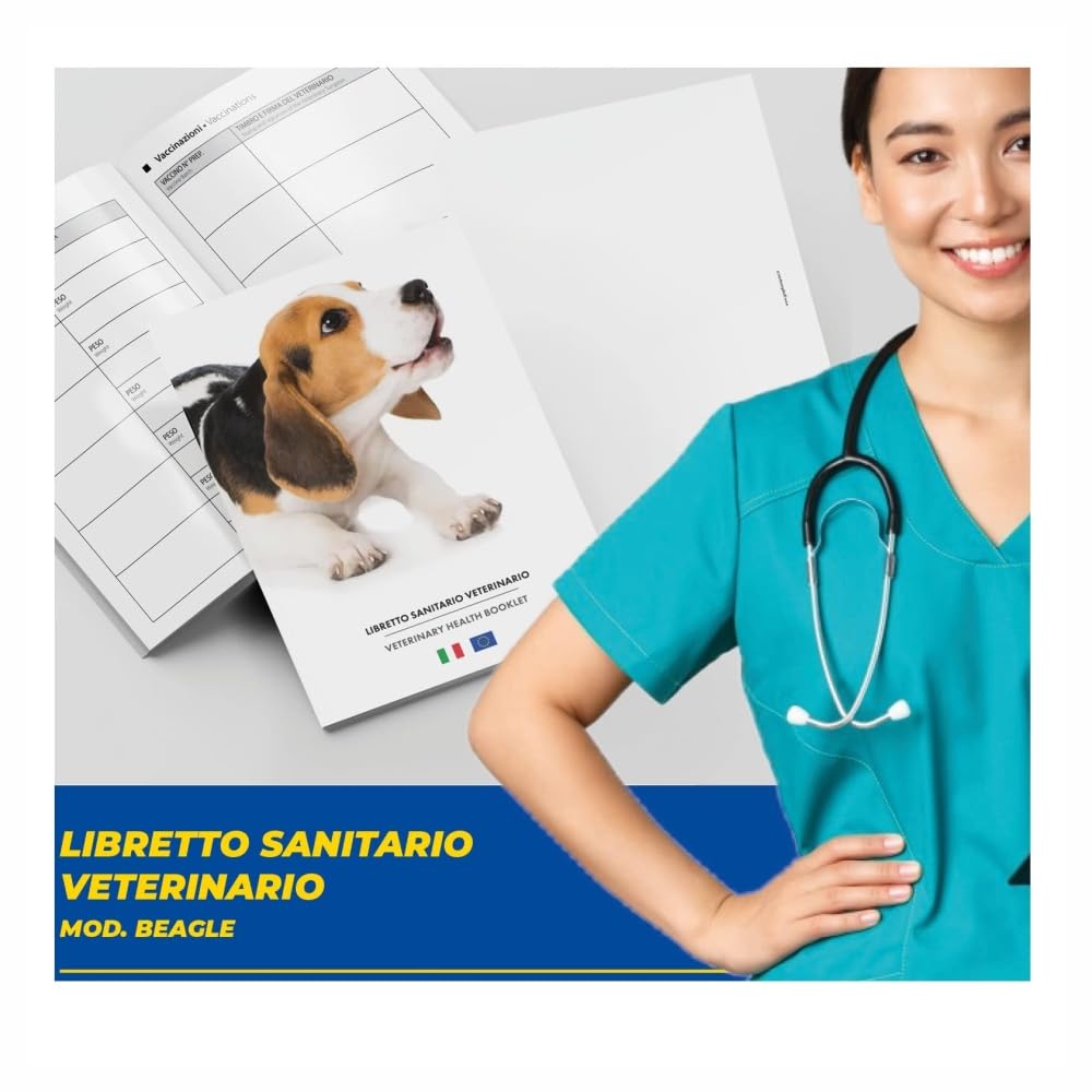LIBRETTO SANITARIO VETERINARIO 15X21 CM - Beagle - ideale per i nostri amici a 4 zampe (25)