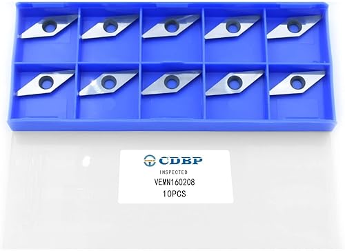 Miniatura 9 de Cortador de repuesto de inserción de carburo de diamante para torneado de madera, 10 x 28 - Dia4.0.118 in con cortador de carburo indexable de punta