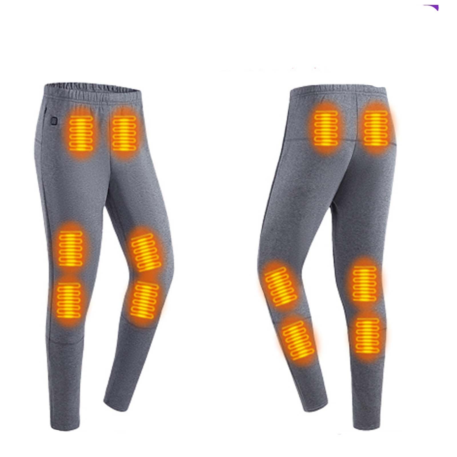 Pantaloni Riscaldati Intimo Termico Invernale Leggings Riscaldanti Elettrici Ricaricabili USB Con 12 Z1 Di Riscaldamento Elettrico E 3 Impostazioni Di Temperatura Per Tempo Freddo Inverno(Gray,4XL)