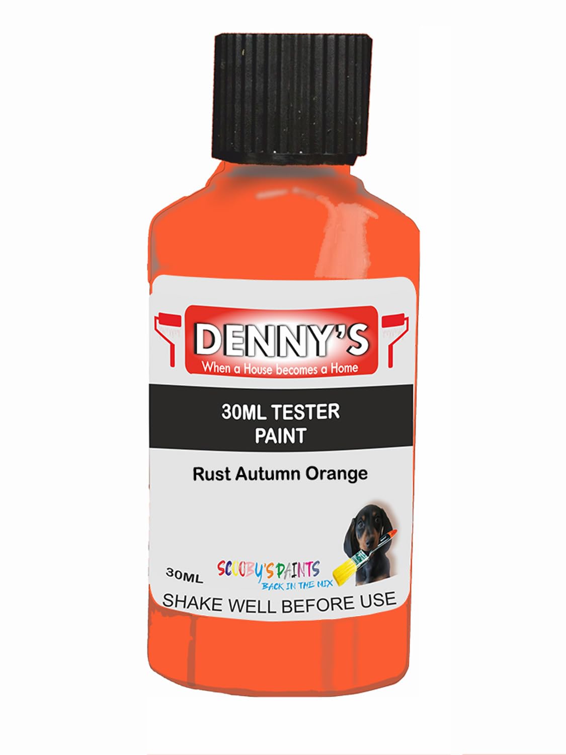 SCOOBYS PAINTS BACK IN THE MIX Chalk Emulsion Matt Paint, Water-Based, No Primer Required, For Walls and Furniture Orange, (Rust Autumn Orange, 30ml Colour Tester)