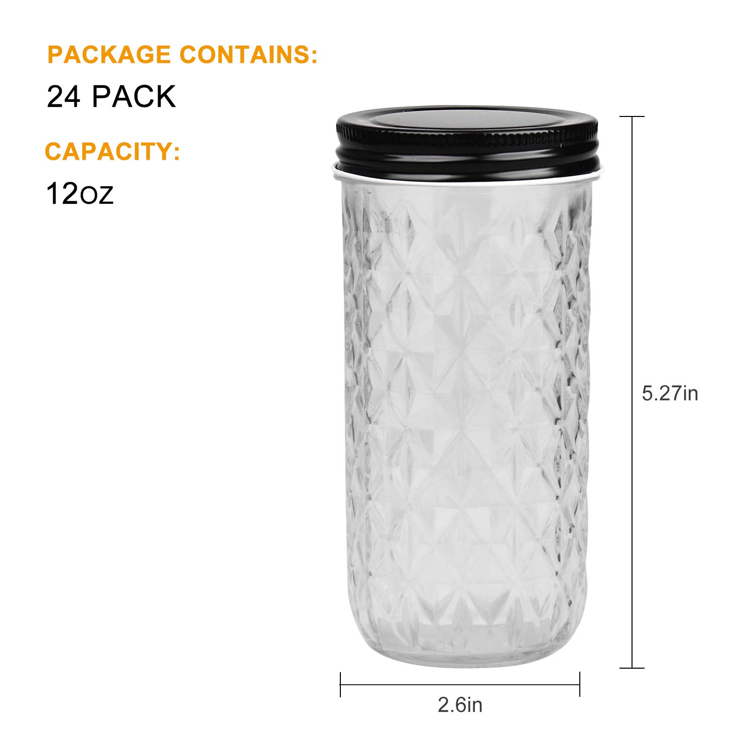 Buy Wide Mouth Mason Jars 12oz,QAPPDA Glass Jars With Lids 350ml