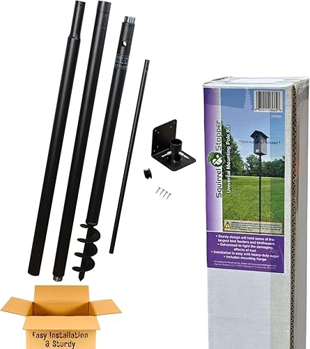 Kit de poste de montaje universal ideal para casas de pájaros y comederos de pájaros poste resistente con conexiones roscadas Kit de poste de montaje universal ideal para casas de pájaros y comederos de pájaros poste resistente con conexiones roscadas