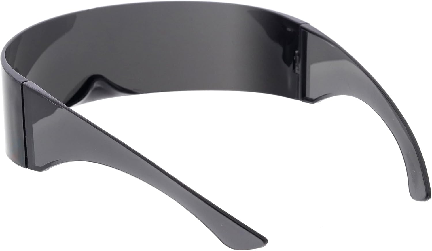 zeroUV - 80s Futuristic Cyclops Cyberpunk Visor Sunglasses with Semi Translucent Mirrored Lens Shield Sunglasses - Image 5