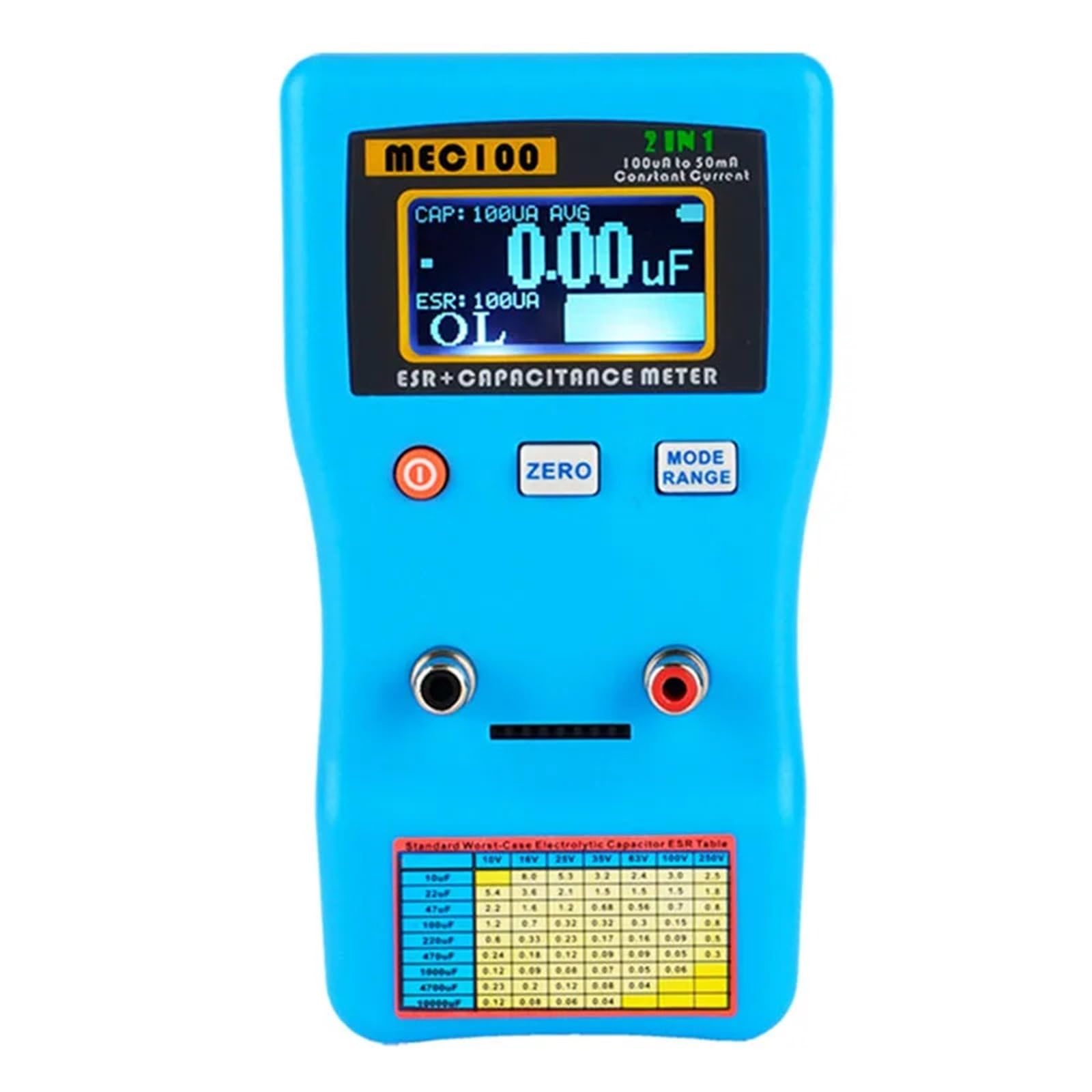 Probador de carga Electrónica, Analizador de capacitancia alta precisión pantalla Digital rango automático condensador electrolítico medidor ESR MEC-100