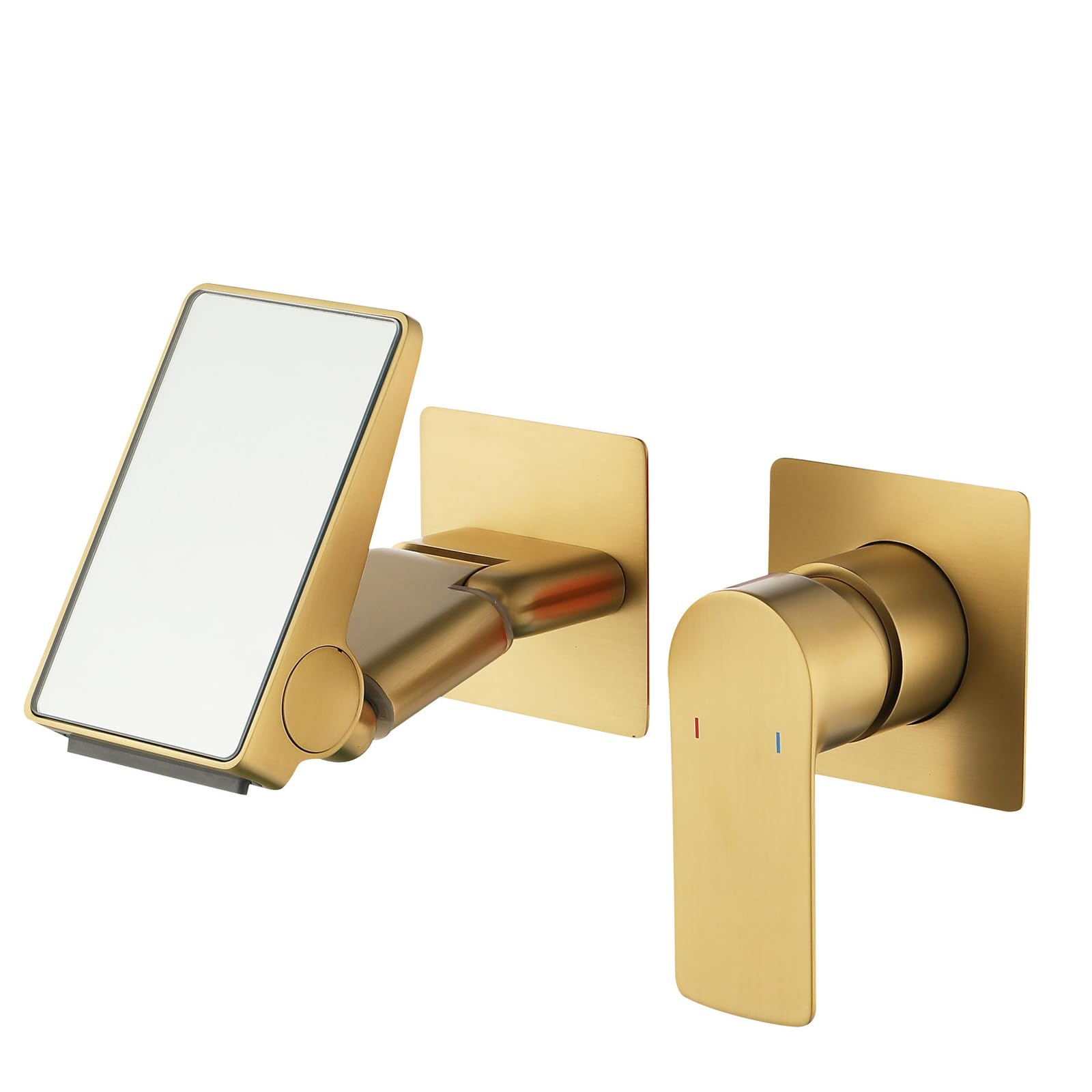 Jruia D Wall Mounte Waterfall Bathroom Faucet, Modern Titanium Kitchen Faucet, Hot An Col Water Supply, Washbasin Faucet,