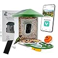 Bird Feeder with Camera with AI Identify Birds Species Solar Powered, Smart Bird House with Cam, 2K HD Video Live Stream, Instant Arrival Alerts - Green