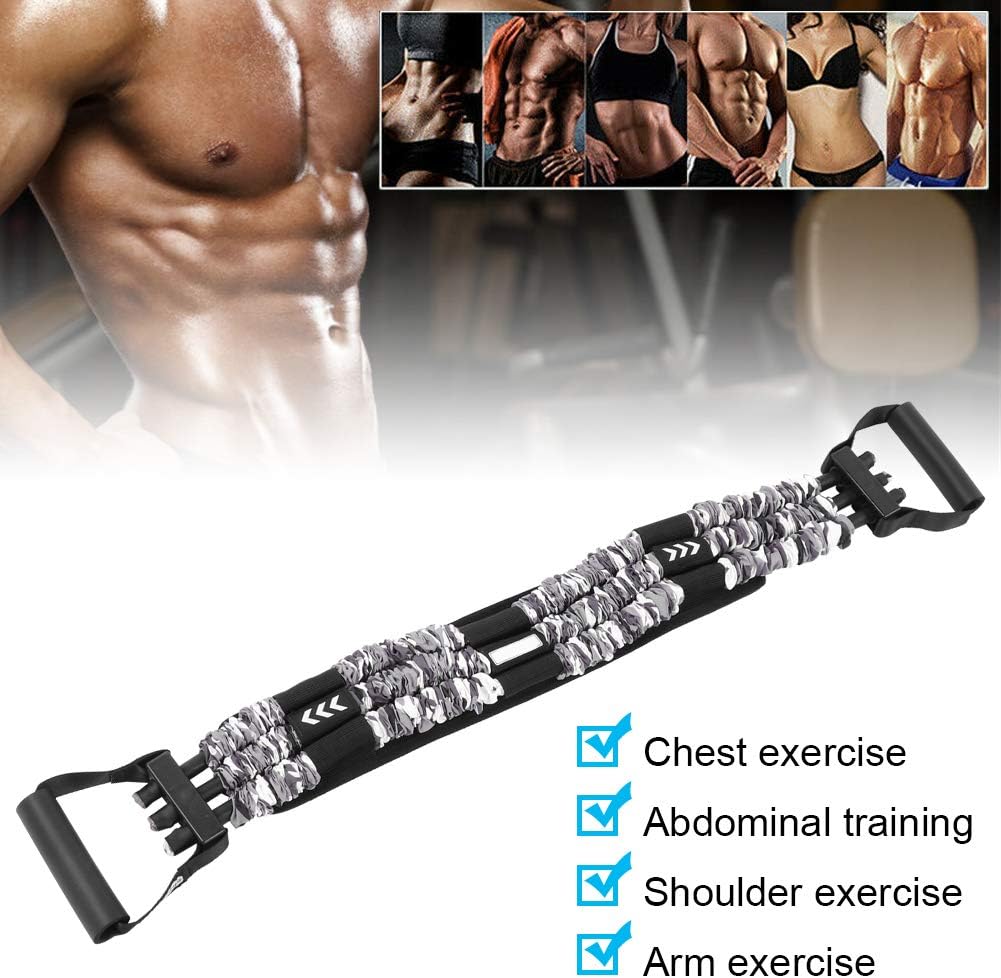 Benching Chest Expander Push Up Bar, Supine Press Resistance Training Belt, Adjustable 3 - Band Latex Rubber Chest Muscle Trainer for Home Gym Office Fitness Equipment