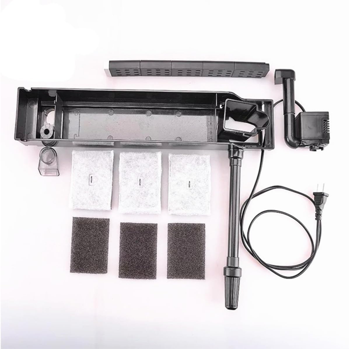 Alasum Pompe à Eau Submersible Silencieuse pour Aquarium Filtre Grosse Capacité 500l/h en Abs, Résistance à L'usure et Multiples Trous pour Aquarium Ouvert de 43,5-52cm Couleur Aléatoire