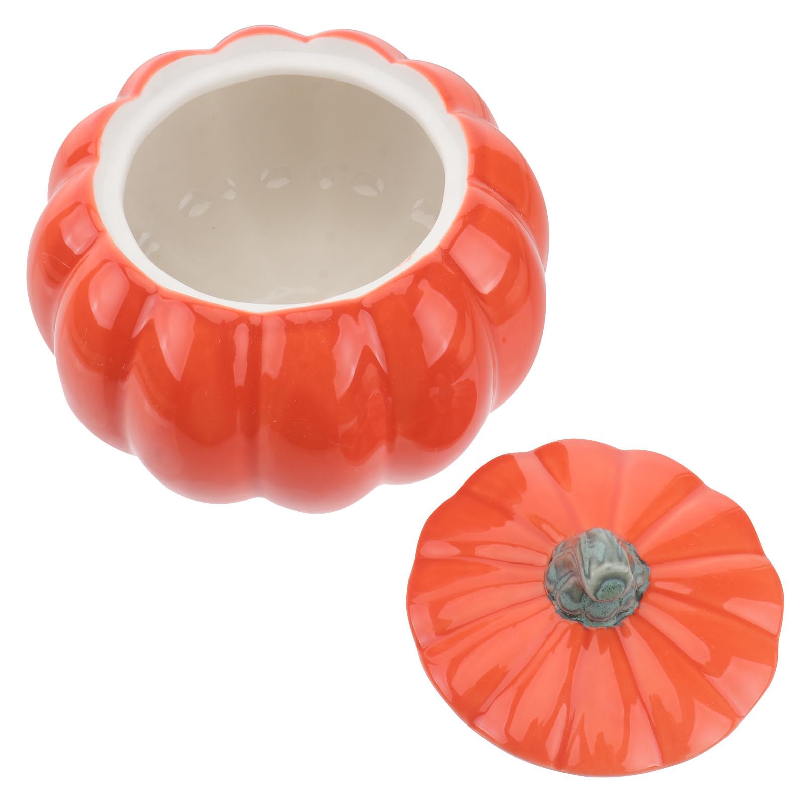 POPETPOP Cuenco de Calabaza Tapa de Cerámica 450ml para Sopa Halloween