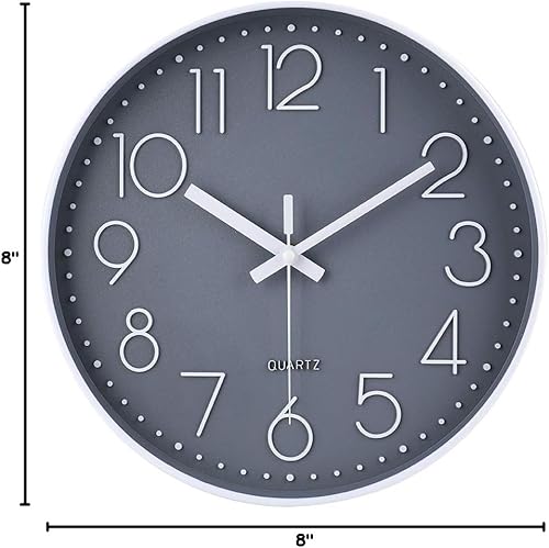 Miniatura 40 de jomparis - Reloj de pared de cuarzo redondo de 12 pulgadas, silencioso, sin tictac, decorativo, moderno, funciona con pilas, para oficina, hogar
