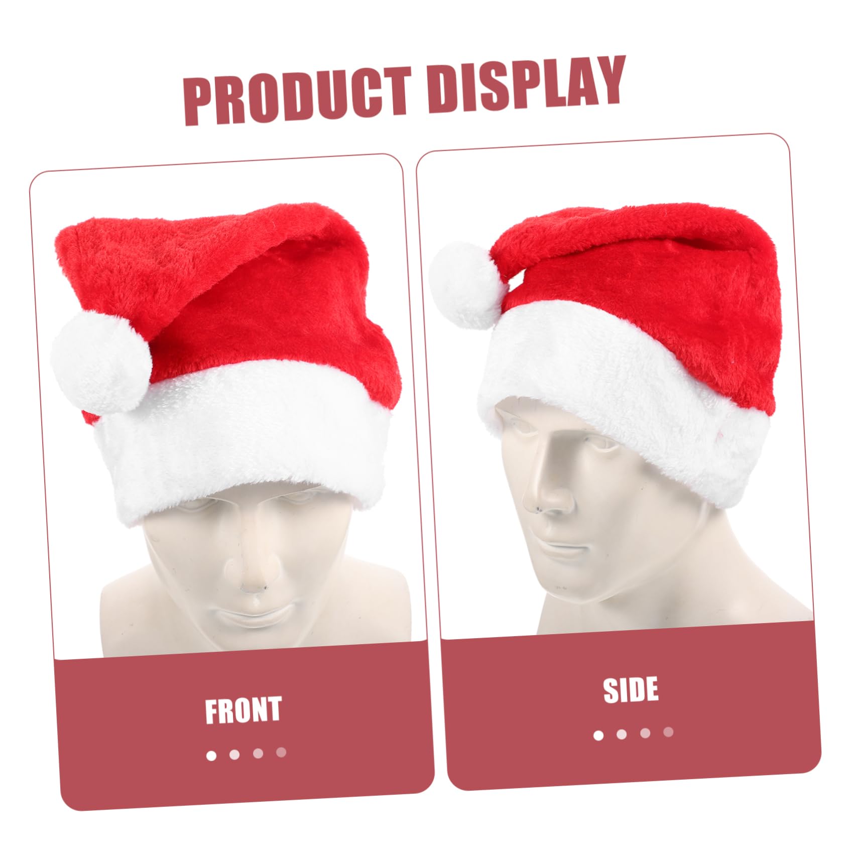 jojofuny 5 Piezas Gorro de Papá Noel de felpa gorras de navidad trajes rosas decoración regalos sombrero de navidad cálido gorro de Papá Noel brillar sombrero de Santa ropa Decorar hombre