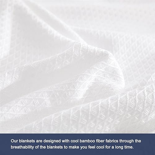 Miniatura 4 de DANGTOP Mantas refrescantes 100% de bambú para todas las estaciones, ligeras, absorben el calor corporal para mantenerte fresco en noches calurosas,
