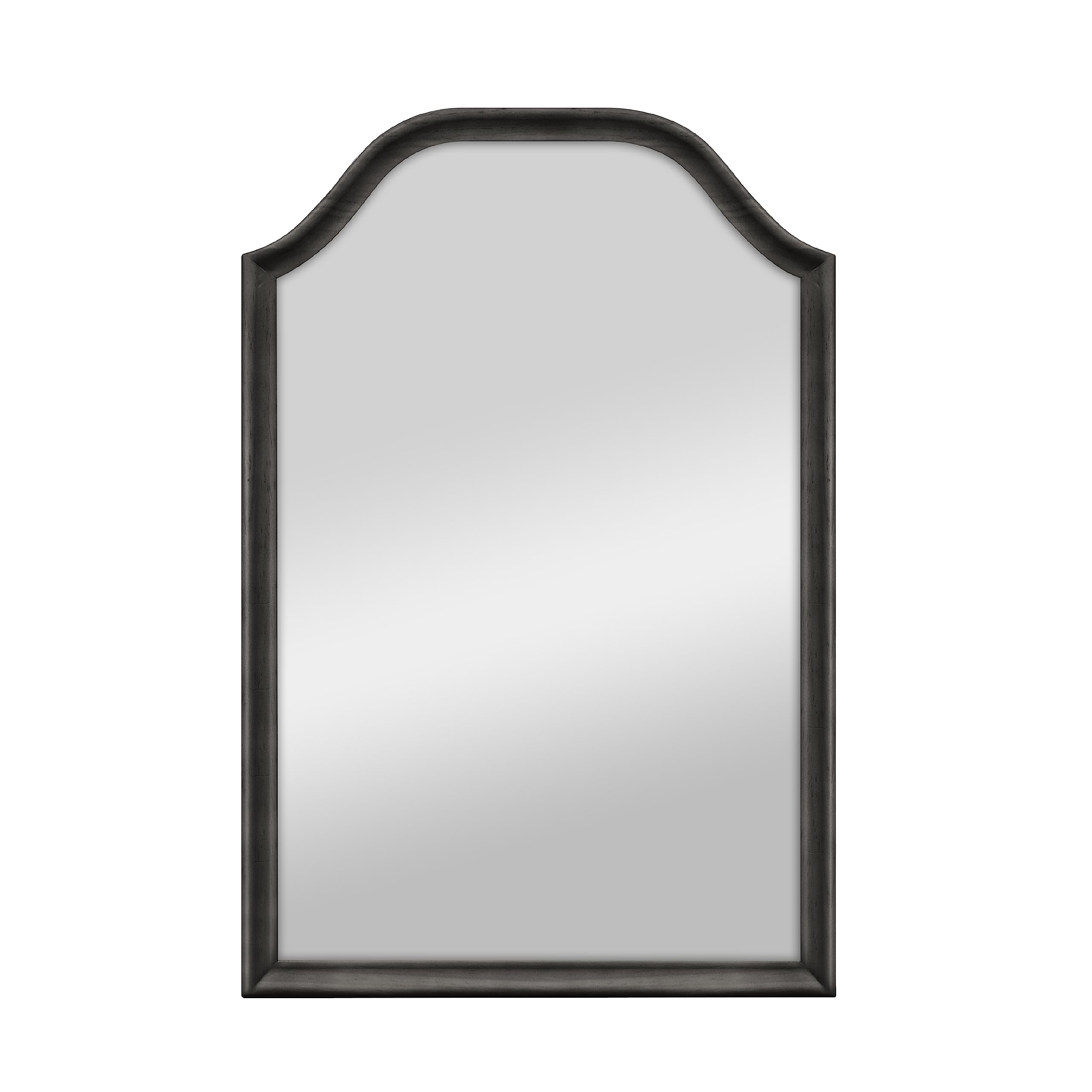 Photo 1 of MCS Master & Co. Wood Arched Wall Mirror, Minimalist Decor Rectangle Mirror with Arched Top for Entryway, Bedroom, or Bathroom, 20 Inch x 30 Inch, Black Wood Grain 20 x 30 in Black Wood Grain