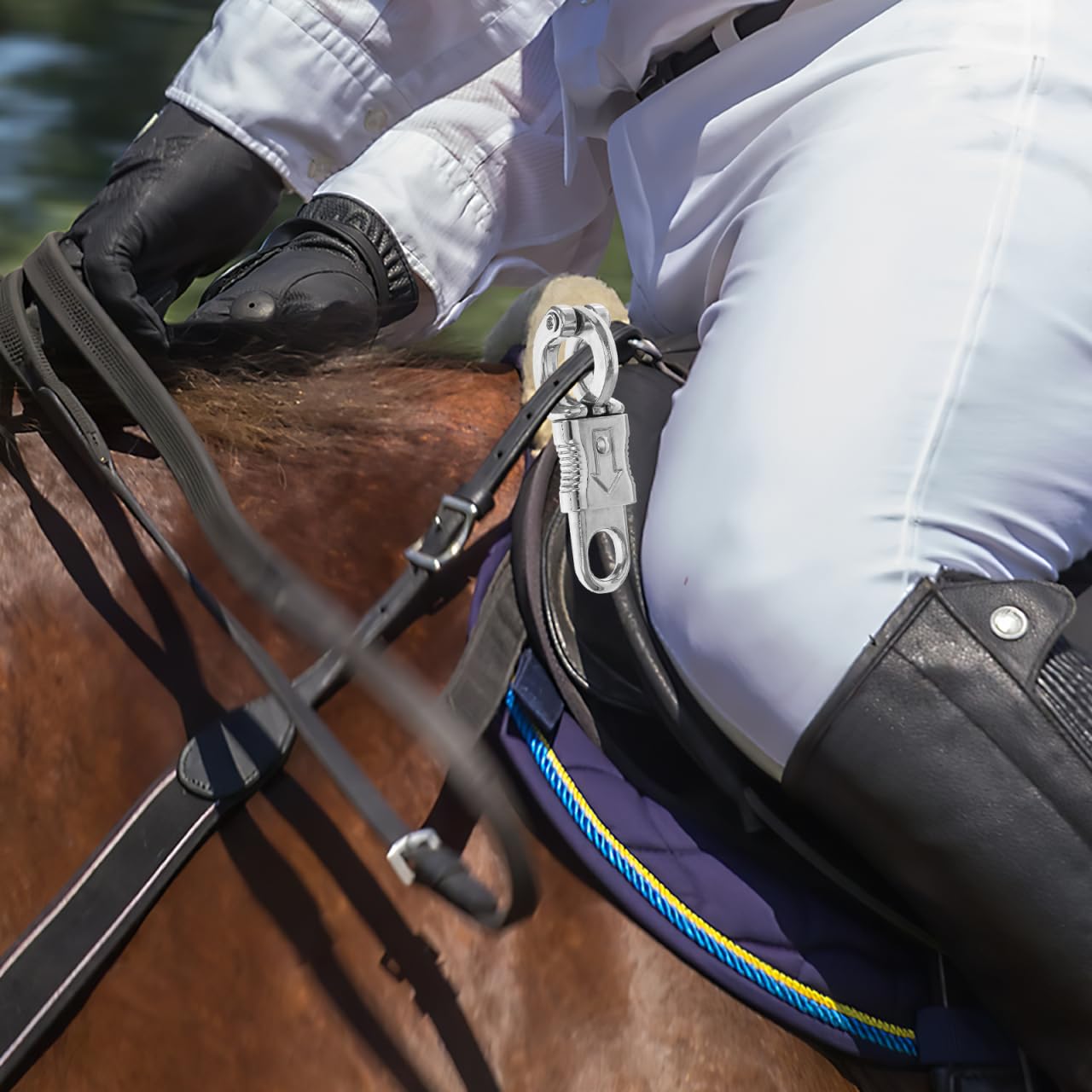 Housoutil Gancio Di Panico a Rilascio Rapido Con Occhio Fisso 4.02X1.30X2.36 Pollici in Lega Di Zinco Snap Di Panico Per Paracord Accessorio Per Ciclismo Equestrazione Controllo Cavalli 2 Pezzi