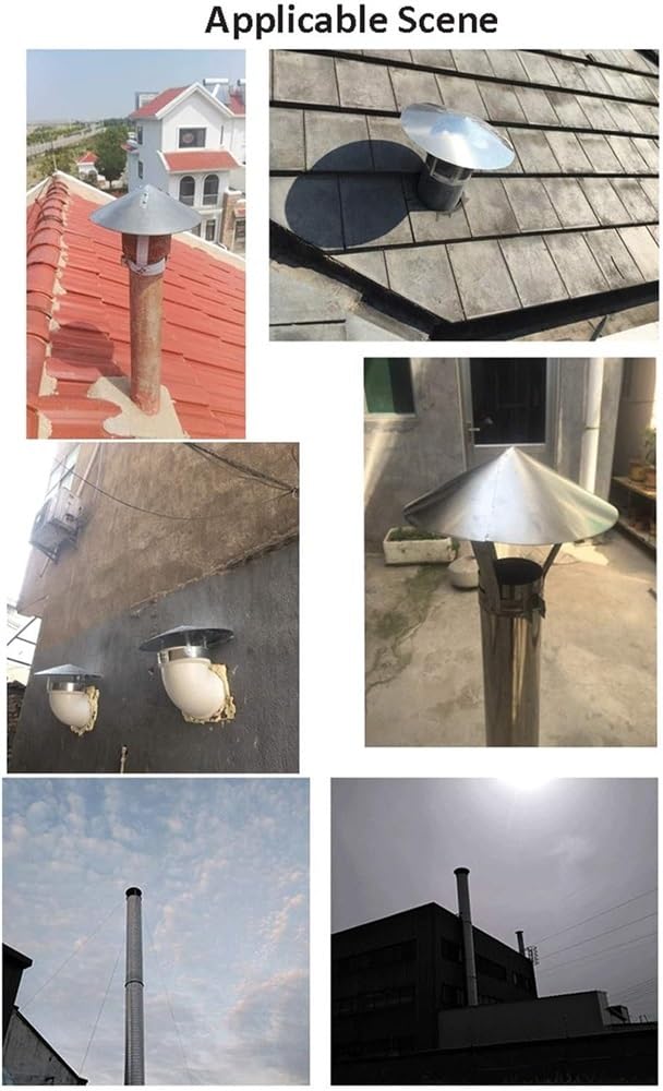 Komin Nasada przewodu kominowego Stal nierdzewna Rura Deszcz Osłona Ochrona Nasada Zakończenie Deszcz i śnieg Osłona Wkład(230mm/9Inch)
