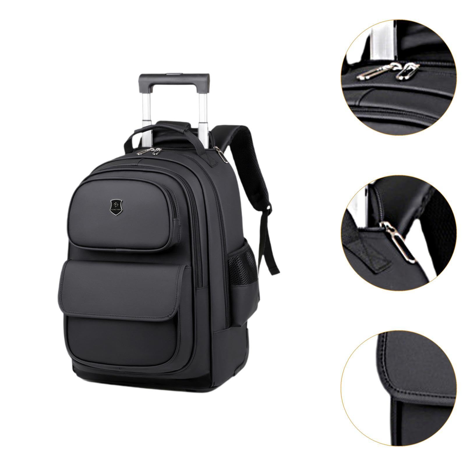 Zaino per Laptop Valigetta per Laptop con rotelle e Ruote, Nero