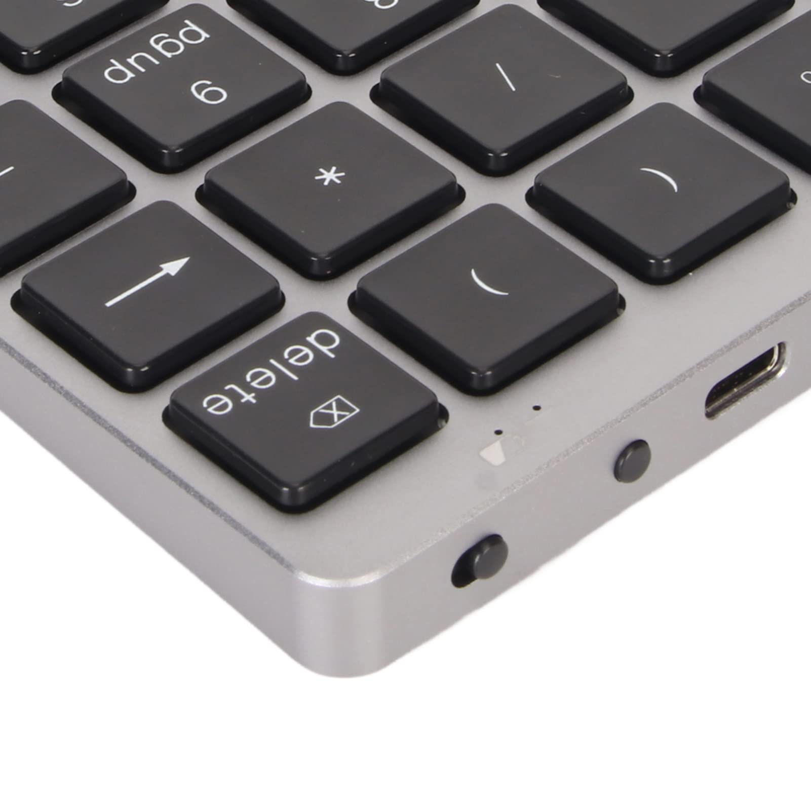 Bezprzewodowe Podkładki Numeryczne, Klawiatura Numeryczna USB Bluetooth, 28 Klawiszy Przenośna Mini księgowość Finansowa Ładowalna Klawiatura Numeryczna do Laptopa, Komputera (Ciemny szary)
