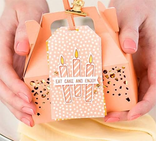 Miniatura 6 de Juego de sellos y troqueles de feliz cumpleaños para hacer tarjetas, sellos transparentes y troqueles de corte de metal para álbumes de recortes,