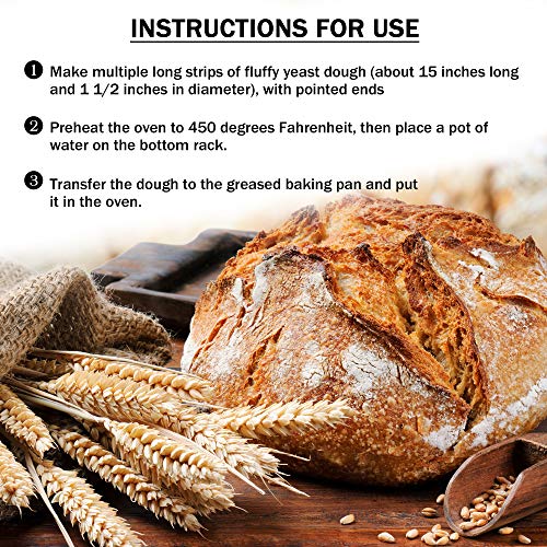 FireKylin Nonstick Perforated Baguette Pan, 15\" x 11\" French Bread Pan 3 Wave Loaves Loaf Bake Mold Toast for Oven Baking (Champagne Gold)