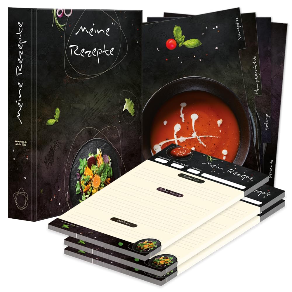 PRICARO Cartella Ricette Set Completo "Gourmet", A4, 8 Pezzi