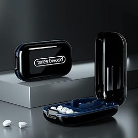 DUBSTAR Small Pill Cutter, Pill Cutter Splitter for Small and Tiny Pills, Portable Pretty Pill Cutters for Large Pills, Cuts Vitamins Tablets for Purse Pocket (Pill Cutter, Black)