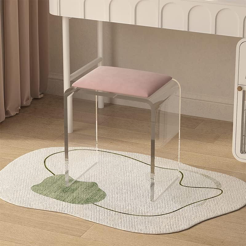 Miniatura 4 de Mesa auxiliar acrílica, mesa auxiliar transparente con bordes de cascada, mesita de noche acrílica para sala de estar, espacios pequeños y dormitorio