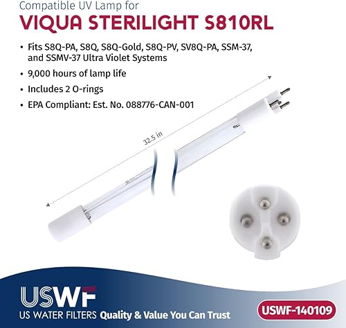 Miniatura 4 de Lámpara UV de repuesto S810RL  Compatible con los sistemas UV VIQUA S8Q, SV8Q-PA y SSM-37 Series  Fabricado en los Estados Unidos US Water Filters