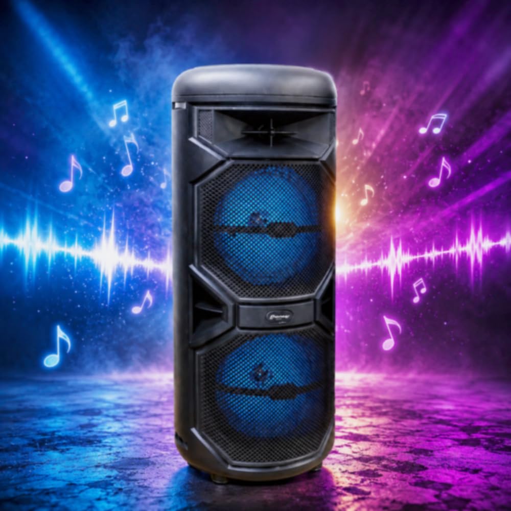 Vetrineinrete® Cassa Bluetooth con luci RGB tecnologia TWS 70 Watt ingresso USB TF/SD AUX radio FM integrata