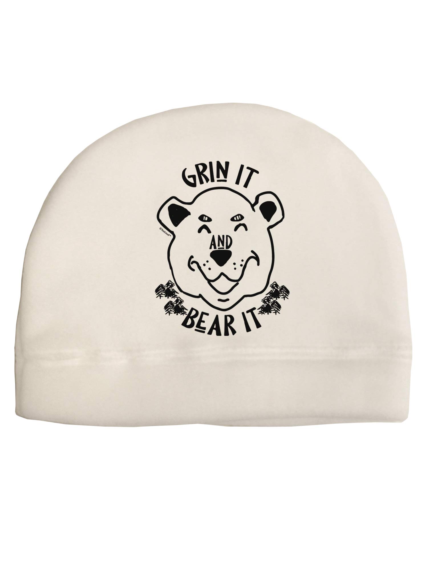 TOOLOUD Grin and Bear it Child Fleece Beanie Cap Hat White