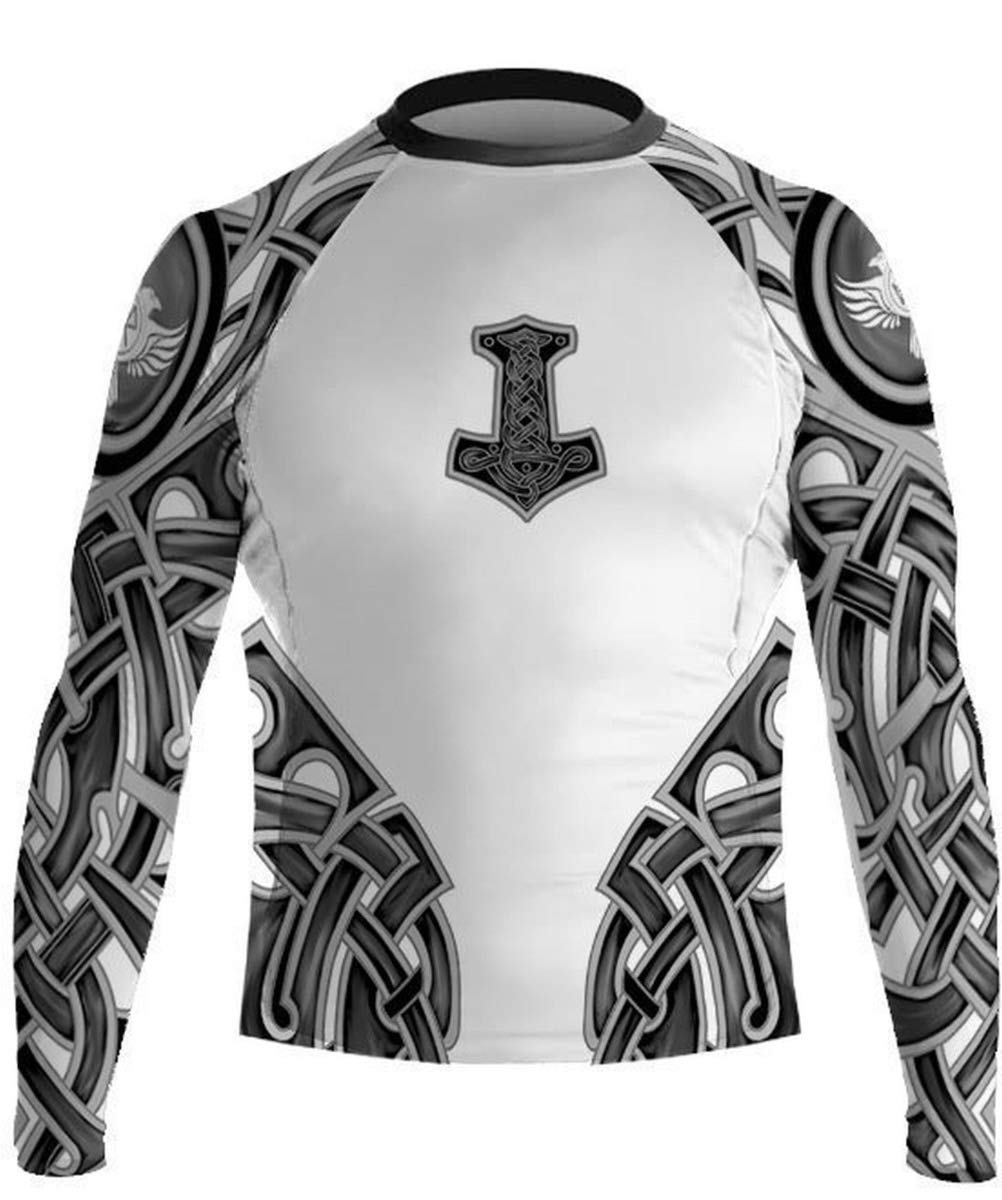 Raven Fightwear Nordic 2.0 Rash Guard Men's Camicia a Compressione Manica Lunga Uomo Arti Marziali BJJ Fitness Grappling No-Gi