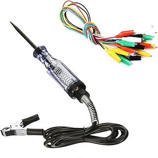 TuNan 6V-12V-24V DC Car Circuit Tester Light, Professional Auto Voltage Continuity Test, Automotive Electrical Volt Test Light - Black