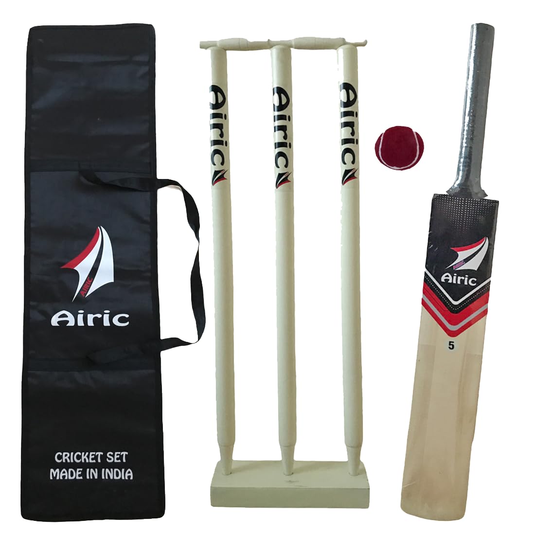 Airic Kashmiri Popular Willow Cricket Bat with Ball, Wickets and Bag Cricket Kit (Size 4 (9 to 11 Years))-image-21