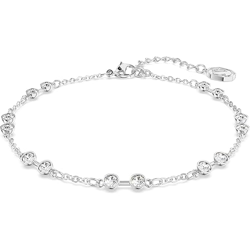 Swarovski Remix Collection strand, Round cut, White, Rhodium plated
