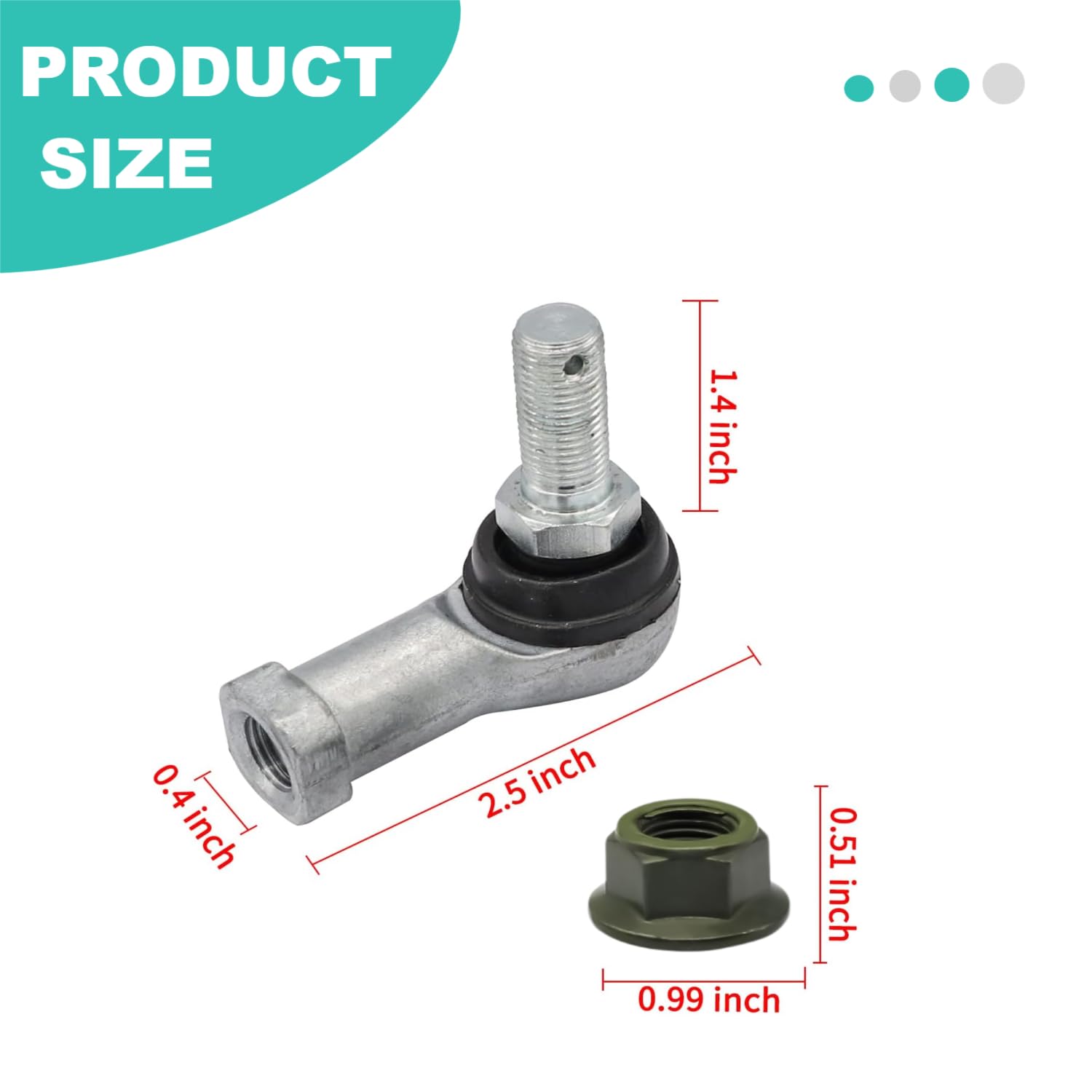 Tie Rod End Kit For Club Car Precedent & Tempo Golf Carts - 2PC Left & Right Hand Thread - View #8